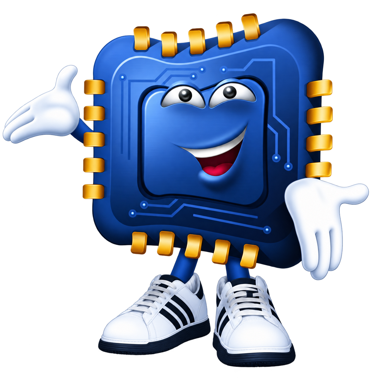 Loadparts blue microchip mascot